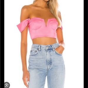 Superdown Coralia Bustier Top in pink
